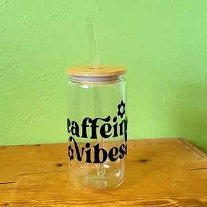 NEW "Caffeine Vibes" Glass Cup